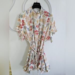 STORIA Floral Print Dress with Tie Waist